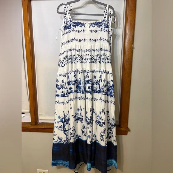Commense Blue and White Floral Maxi Dress - Picture 6 of 10